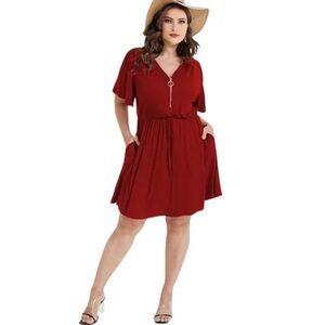 BloomChic Burgundy Top with Gray Accent